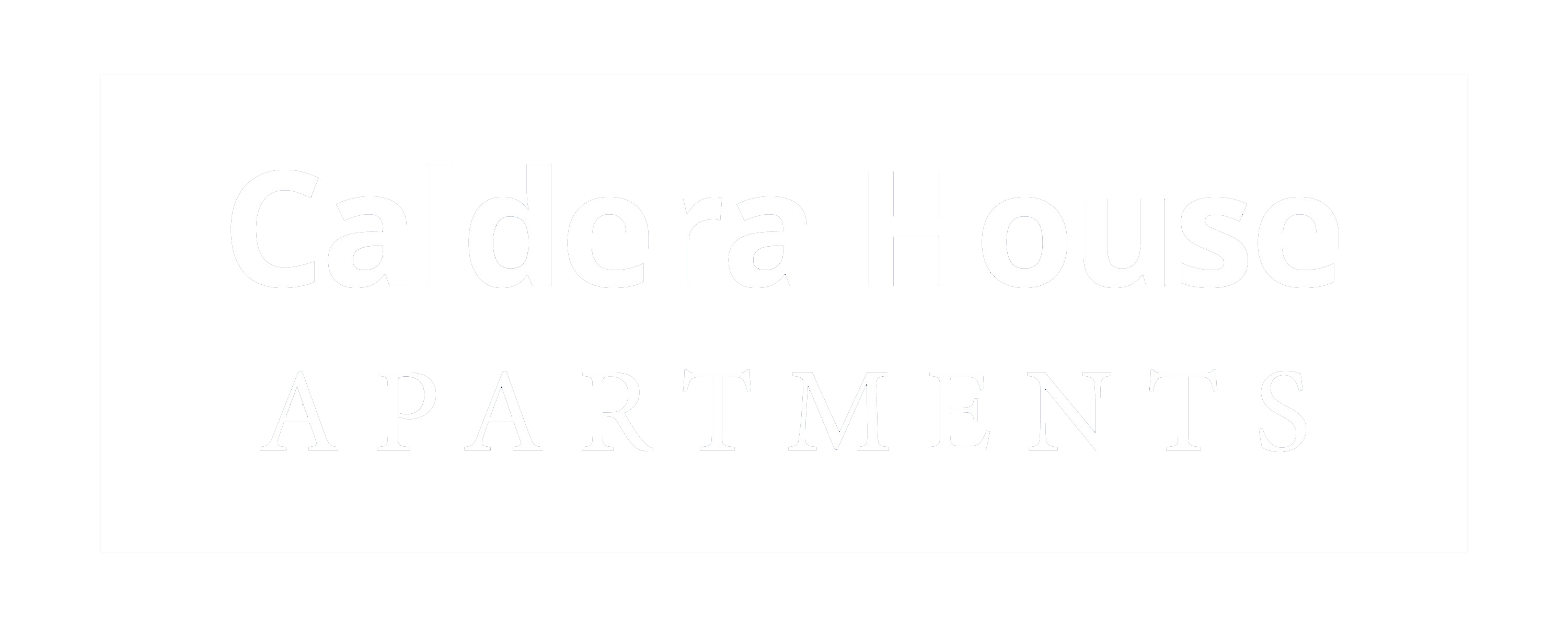 A sign that says Caldera House Apartments.